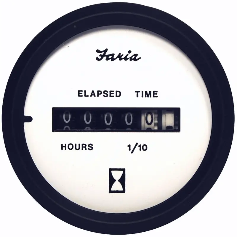 Faria Euro White 2" Hourmeter (Digital) [12913] 1