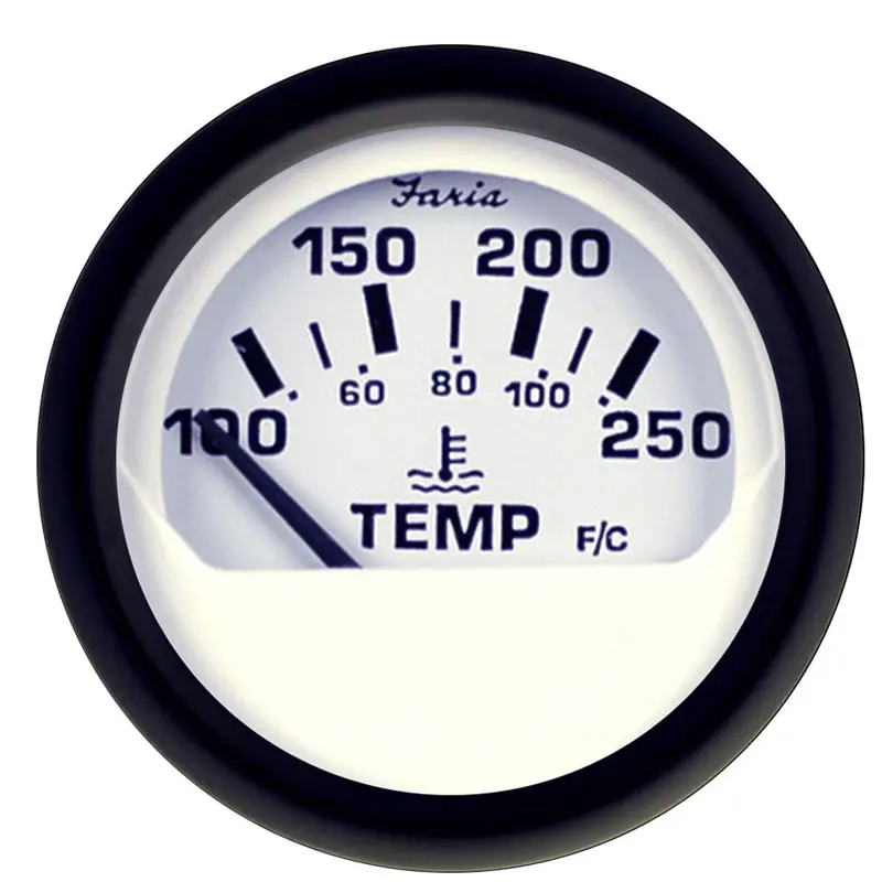Faria Euro White 2" Water Temperature Gauge (100-250 Degreef) [12904] 1