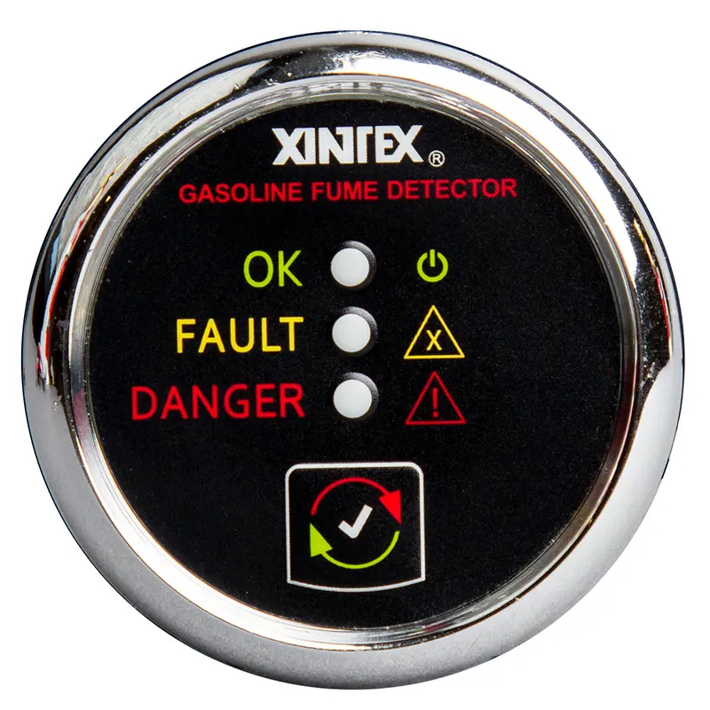 Fireboy-Xintex Gasoline Fume Detector - Chrome Bezel - 12/24V [G-1C-R] 1