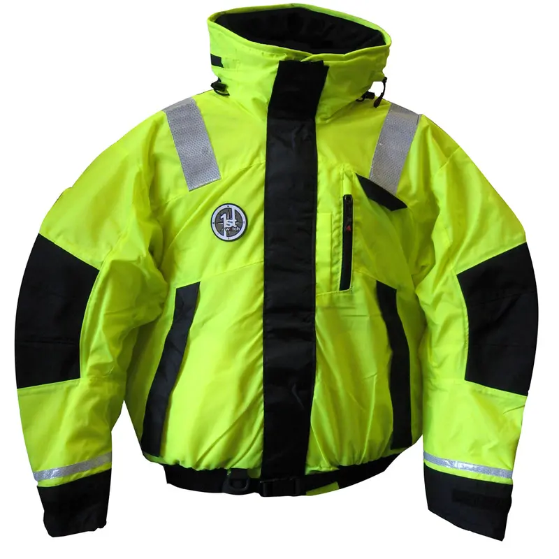 First Watch Ab-1100 Flotation Bomber Jacket - Hi-Vis Yellow/Black - Medium [Ab-1100-Hv-M] 1