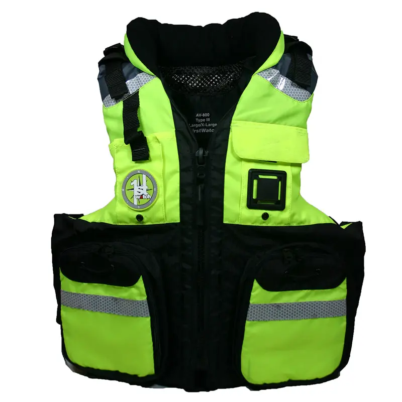 First Watch Av-800 Four Pocket Flotation Vest - Hi-Vis Yellow - Xxl To3xl [Av-800-Hv-2Xl/3Xl] 1