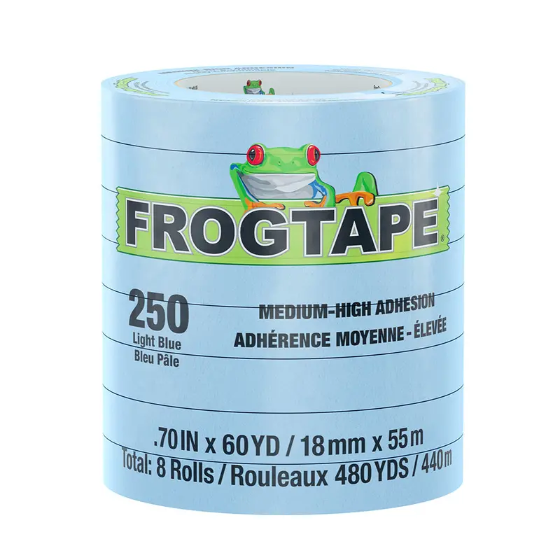 Frogtape Cp 250 Medium-High Adhesion Masking Tape - 18Mm X 55M X 12-Pack - Light Blue - Rated F/250F [105770] 1