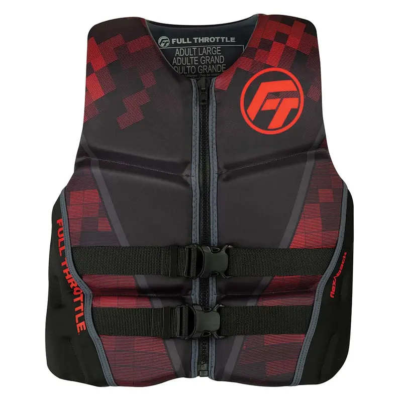 Full Throttle Mens Rapid-Dry Flex-Back Life Jacket - S - Black/Red [142500-100-020-22] 1