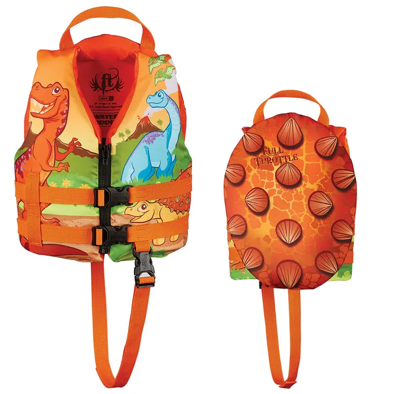 Full Throttle Water Buddies Life Vest - Child 30-50Lbs - Dinosaurs [104300-200-001-15] 1