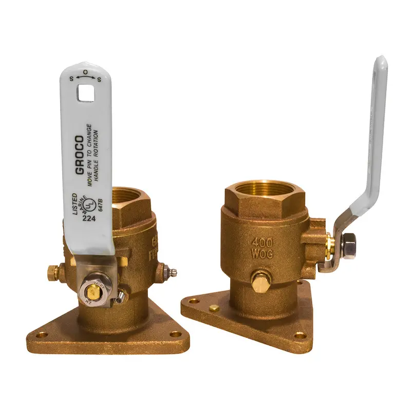 Groco 1-1/2" Bronze Tri-Flanged Ball Valve/Seacock [Fbv-1500] 1