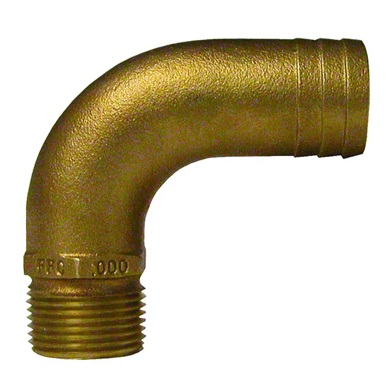 Groco 3/4" Npt X 1" Id Bronze Full Flow 90 Elbow Pipe To Hose Fitting [Ffc-750] 1