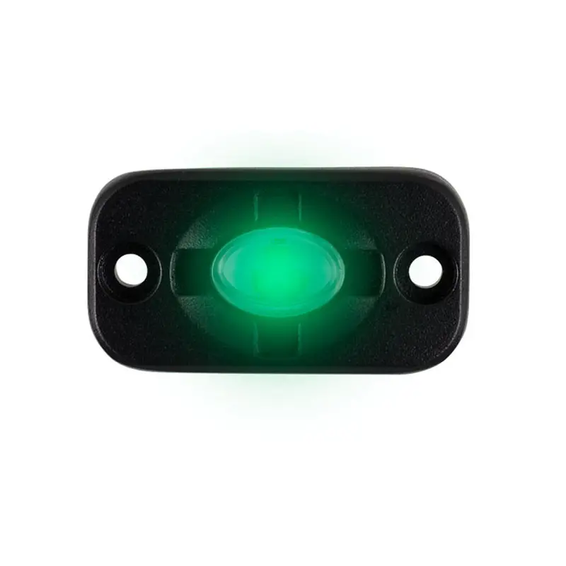 Heise Auxiliary Accent Lighting Pod - 1.5" X 3" - Black/Green [He-Tl1g] 1