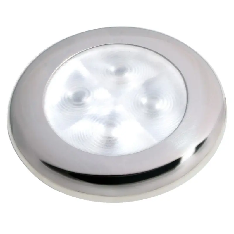 Hella Marine Slim Line Led 'Enhanced Brightness' Round Courtesy Lamp - White Led - Stainless Steel Bezel - 12V [980500521] 1