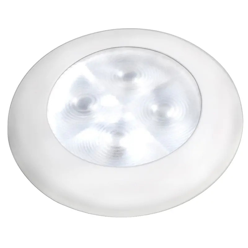 Hella Marine Slim Line Led 'Enhanced Brightness' Round Courtesy Lamp - White Led - White Plastic Bezel - 12V [980500541] 1