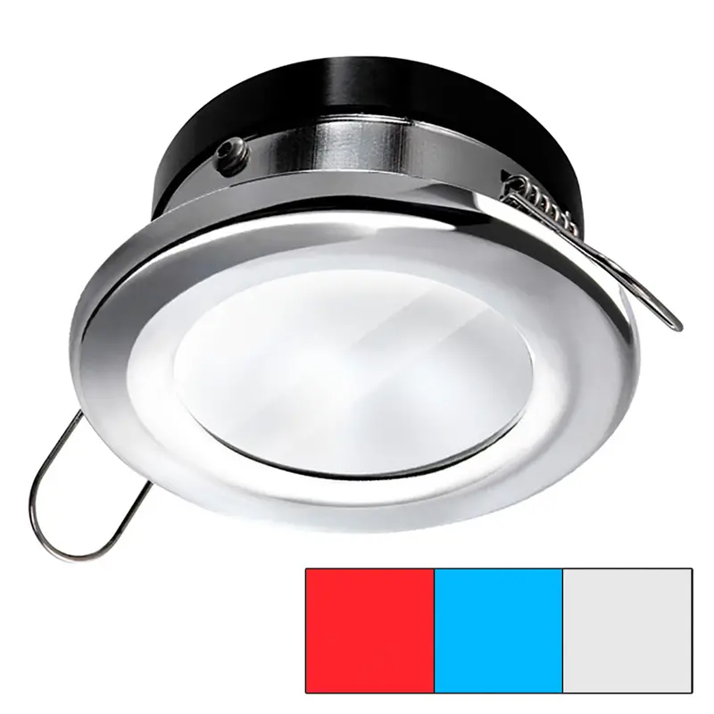 I2systems Apeiron A1120 Spring Mount Light - Round - Red, Cool White  Blue - Polished Chrome [A1120z-11Hae] 1