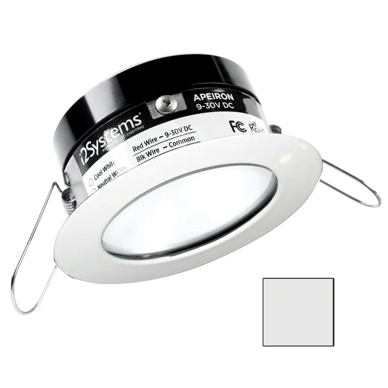 I2systems Apeiron Pro A503 - 3W Spring Mount Light - Round - Cool White - White Finish [A503-31Aag] 1