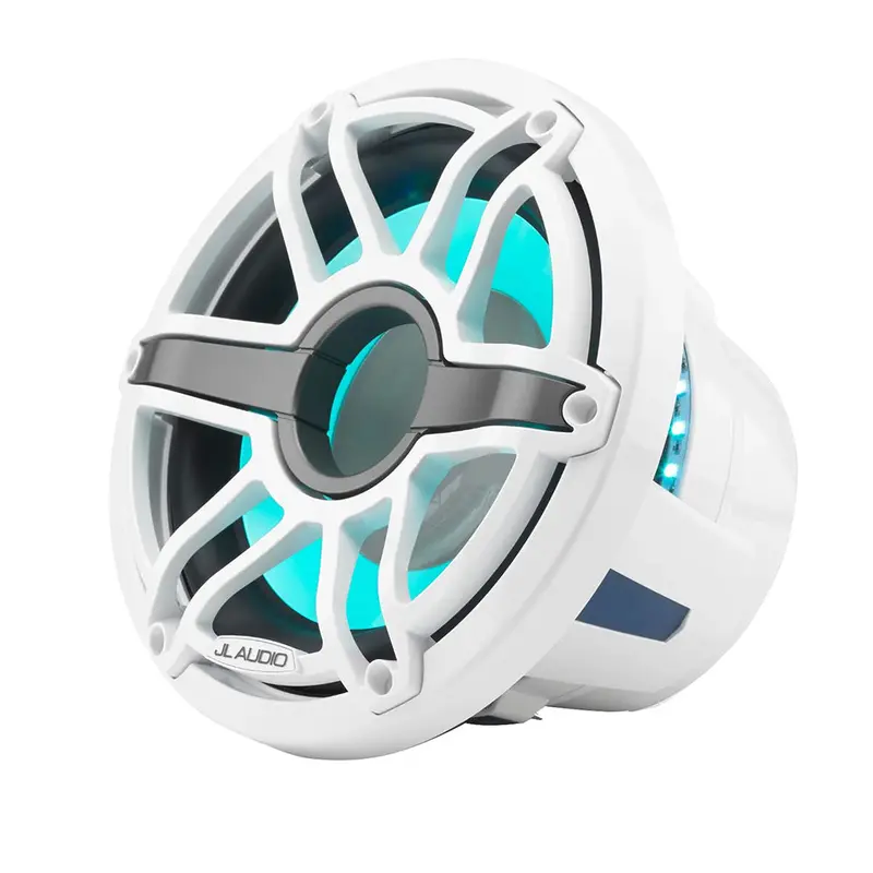 Jl Audio M6 10" Marine Infinite-Baffle Subwoofer W/Gloss White Sport Grille  Transflective Led Lighting - M6-10Ib-S-Gwgw-I-4 [010-03085-00] 1