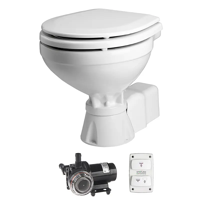 Johnson Pump Aquat Toilet Silent Electric Compact - 12V W/Pump [80-47231-01] 1