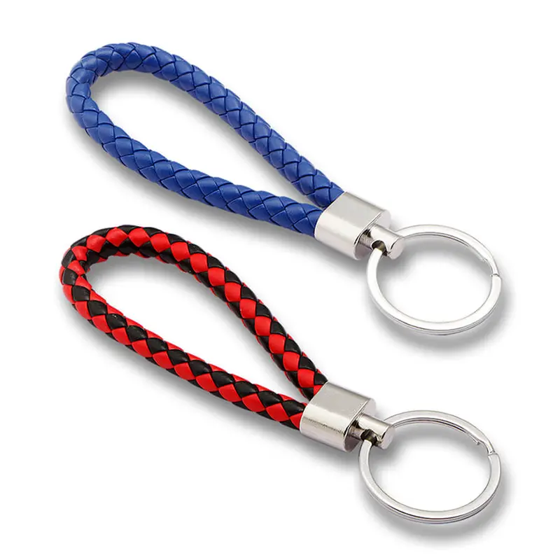 Keycare Car Leather Keychain Key Holder Keyring Organiser 2 Pack Combo (Mini Keyring Redblack+Blue) 1