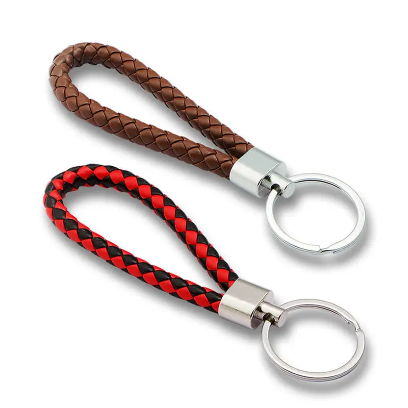 Keycare Car Leather Keychain Key Holder Keyring Organiser 2 Pack Combo (Mini Keyring Redblack+Brown) 1