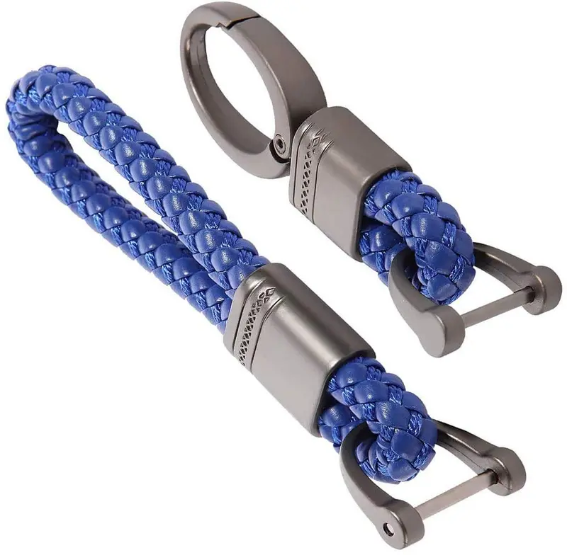 Keycare Car Leather Keychain Metal Alloy Buckle Key Holder Keyring Organiser 2 Pack Combo (Leather Thread + Alloykh) 3