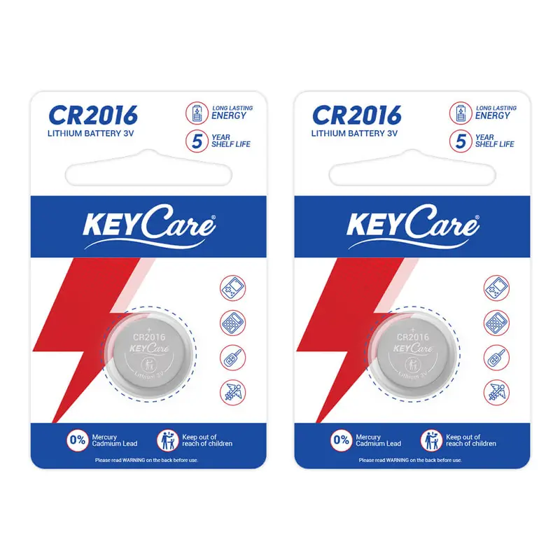 Keycare Cr2016 Lithium Coin Batteries 3V (Pack Of 2) 1