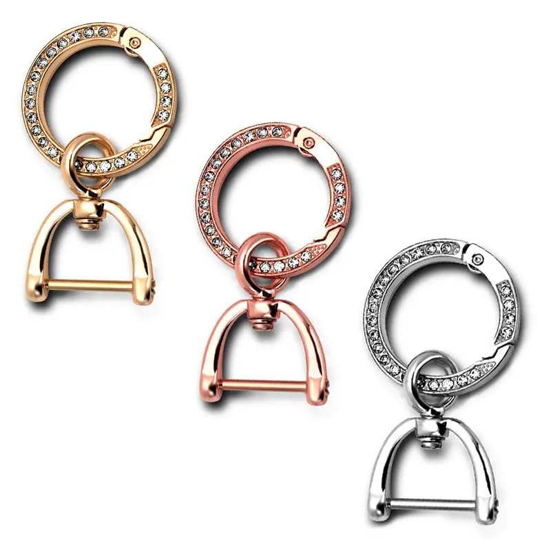 Keycare® Diamond Studded Keychain Men Women Multifunctional Key Chain Holder Keyring With Anti Lost Screw & 360 Rotatable Swivel Key Fob Holder Accessories For Car & Bike 4