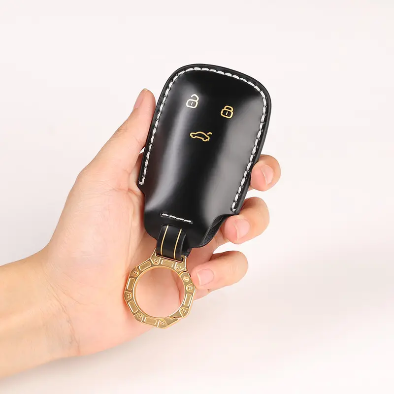 Keycare Italian Leather Key Cover Fit For Audi Q5, A5, A8, Q7, A4, A6 3 Button Smart Key (Itl47) 1