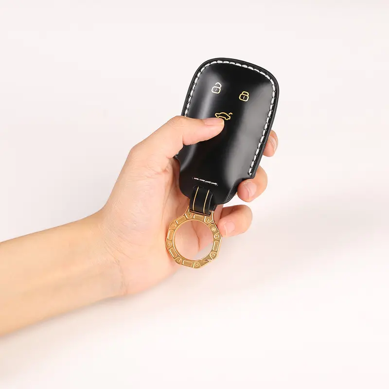 Keycare Italian Leather Key Cover Fit For Audi Q5, A5, A8, Q7, A4, A6 3 Button Smart Key (Itl47) 2