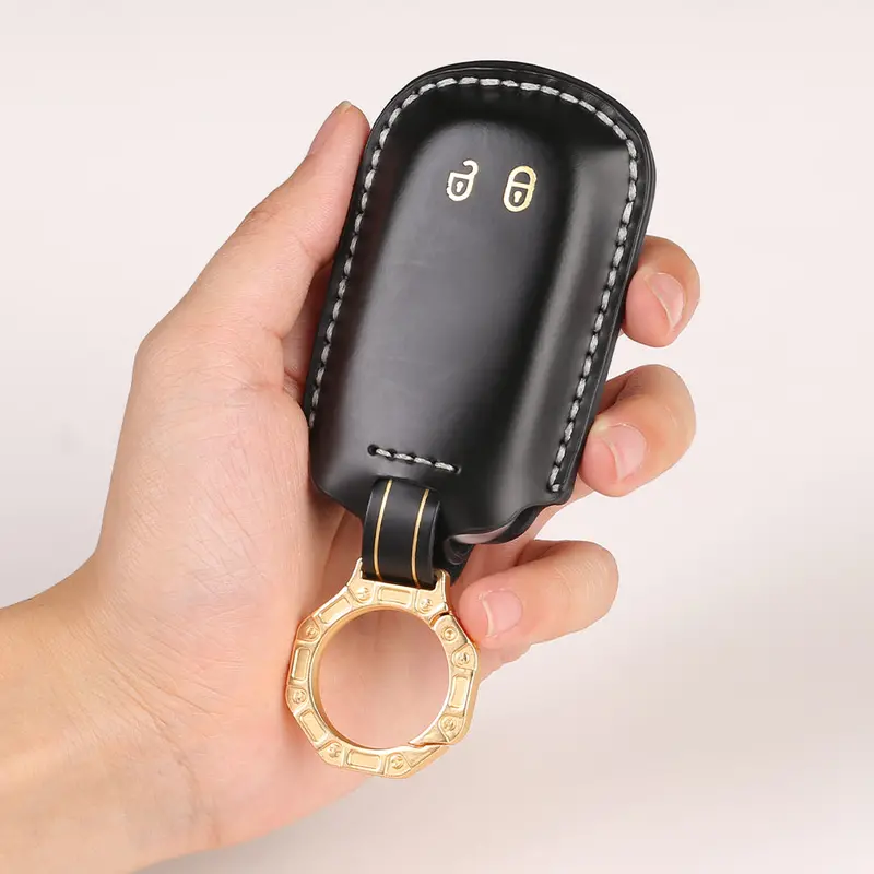 Keycare Italian Leather Key Cover For Compass, Trailhawk 2 Button Smart Key (Itl28) 1