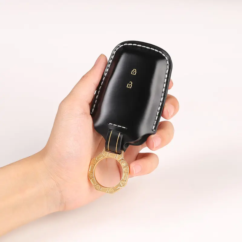 Keycare Italian Leather Key Cover For Innova Crysta, Innova Hycross, Hilux 2 Button Smart Key (Itl18_2B) 1