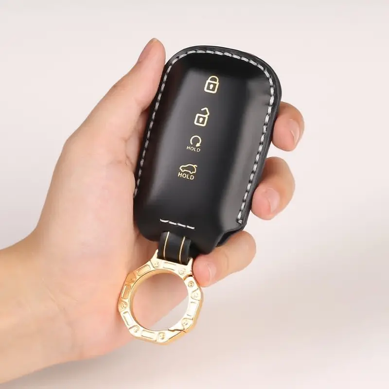 Keycare Italian Leather Key Cover For Seltos, Sonet, Carens, Seltos X-Line 4 Button Smart Key (Itl61) 1