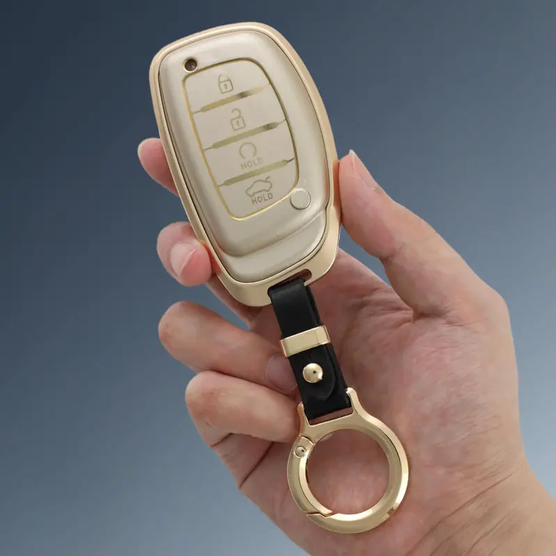 Keyzone Aluminium Alloy Key Cover For Alcazar, Creta 4 Button Smart Key (Alm67) 1