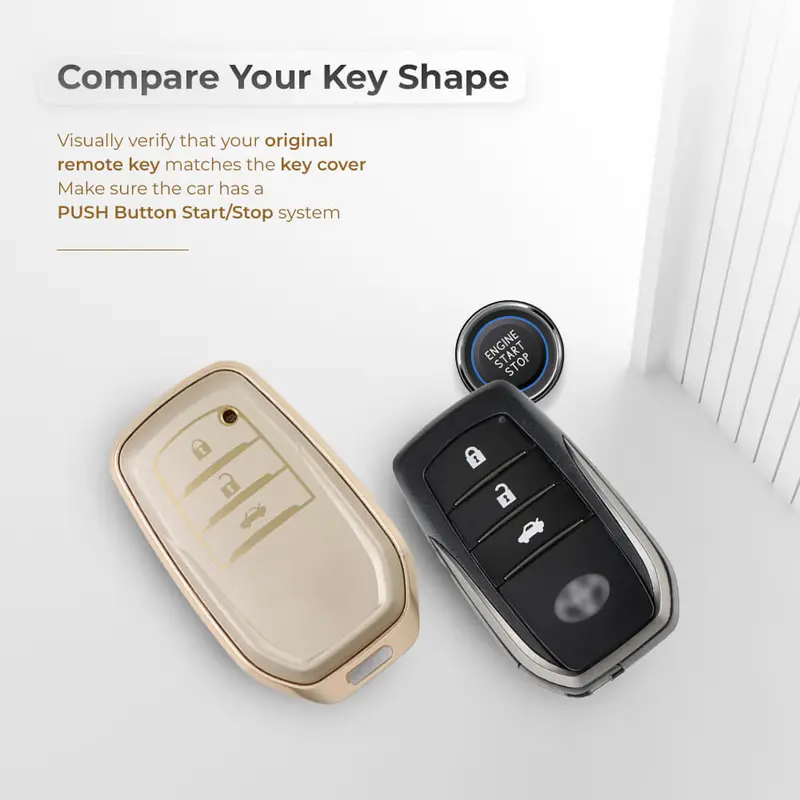 Keyzone Aluminium Alloy Key Cover For Fortuner, Fortuner Legender, Land Cruiser, Camry, Invicto 3 Button Smart Key (Alm18_3B) 2