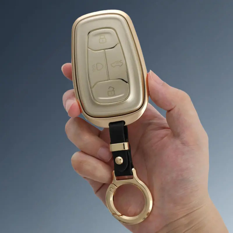 Keyzone Aluminium Alloy Key Cover For Nexon, Harrier, Safari, Altroz, Punch, Tigor 4 Button Smart Key (Alm08) 1