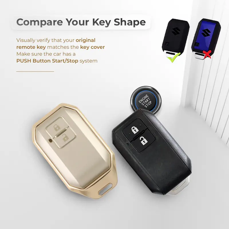 Keyzone Aluminium Alloy Key Cover For Victoris, Baleno, Jimny, Grand Vitara, Xl6, Ignis, Swift, Ertiga, Fronx, Brezza, Dzire, Glanza, Urban Cruiser Hyryder, Taisor 2B Smart Key (Alm05) 2
