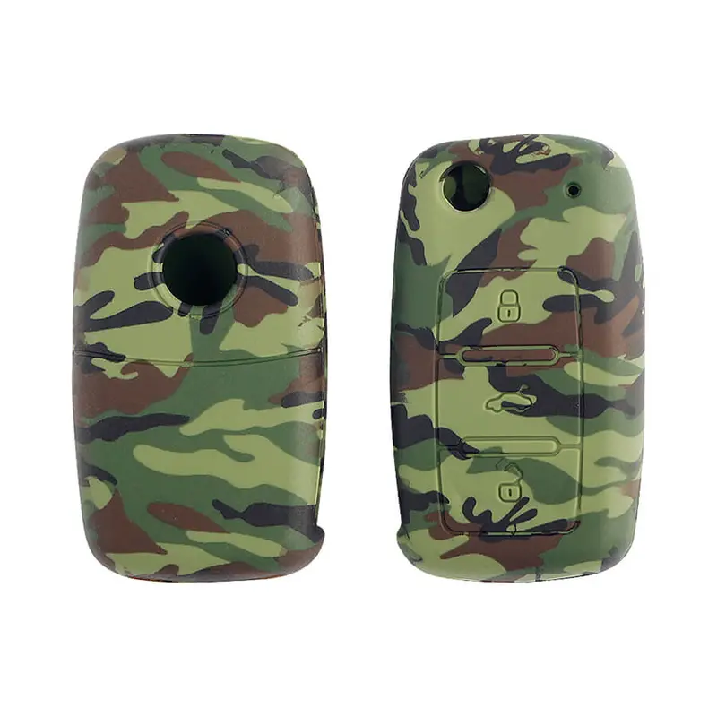 Keyzone Camouflage Key Cover Fit For : Octavia (Old), Fabia, Laura, Rapid, Superb, Yeti 3 Button Flip Key (Kz-33) 1
