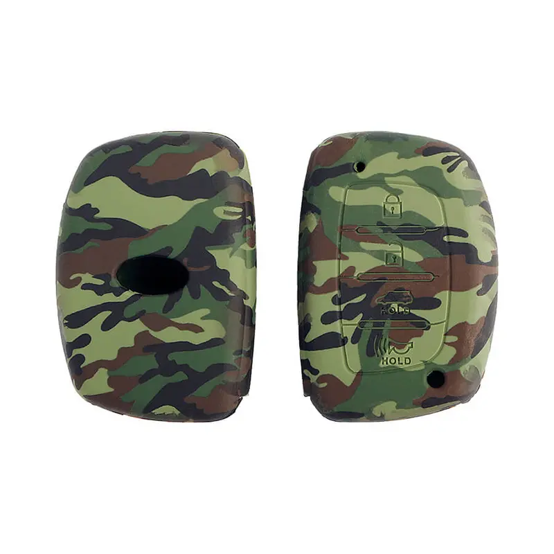 Keyzone Camouflage Key Cover Fit For : Venue, Elantra, Tucson, I20 N Line 2021, Creta 2020, I20 2020 Hyundai 4 Button Smart Key (Kz-34) 1