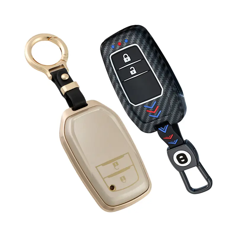 Keyzone Combo Pack – Abs & Aluminium Alloy Key Cover For Innova Crysta, Innova Hycross, Hilux 2 Button Smart Key (Abs18_2B + Alm18_2B) 1