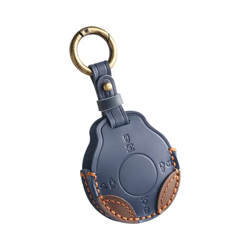 Keyzone Dual Leather Key Cover Compatible For Tata Harrier Ev Smart Key. 2