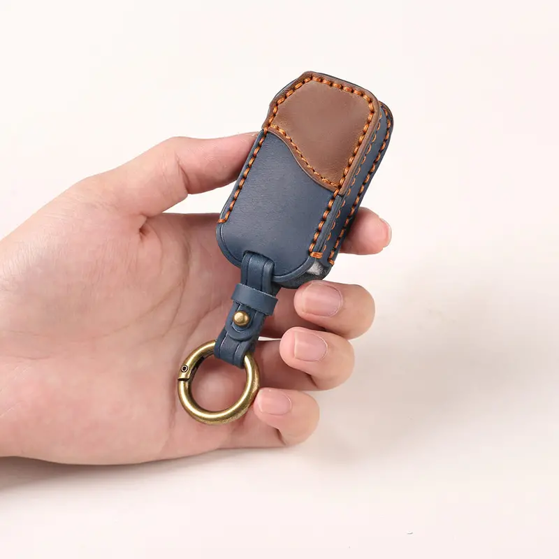 Keyzone Dual Leather Key Cover Fit For Kia Carens Clavis, Seltos, Sonet 2023 Facelift 4 Button Smart Key (Kdl77) 1