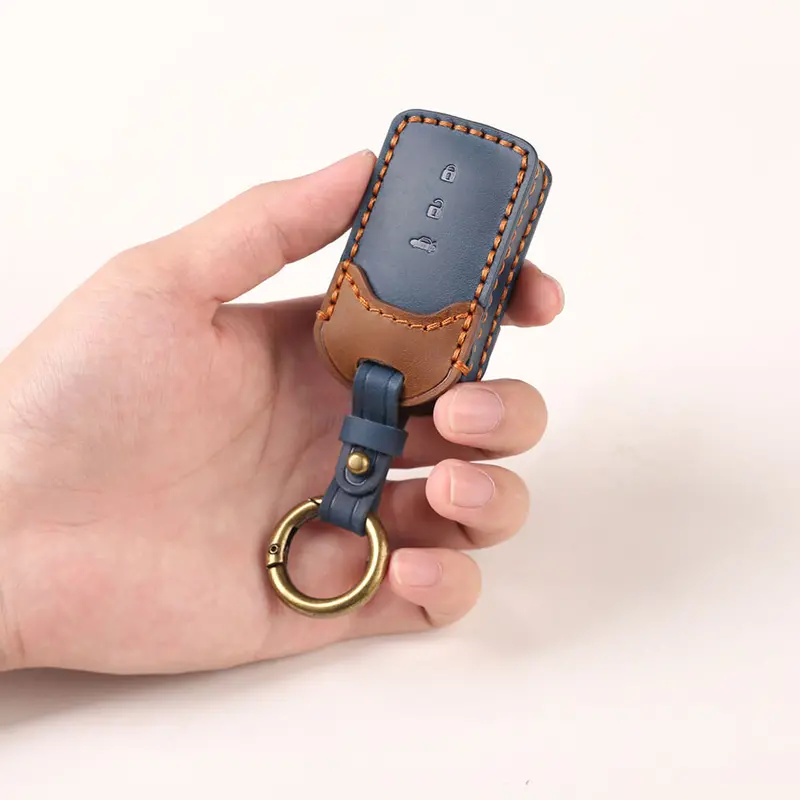 Keyzone Dual Leather Key Cover For City, Accord, Amaze, Cr-V, Wr-V 3 Button Smart Key (Kdl24_3B) 1