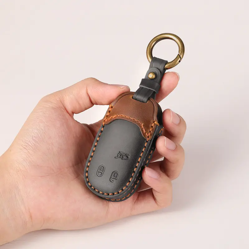 Keyzone Dual Leather Key Cover For Compass, Compass Trailhawk Smart Key (Kdl28) 1