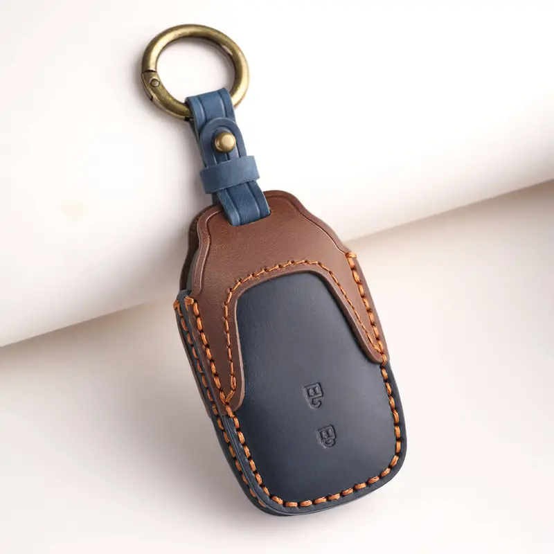 Keyzone Dual Leather Key Cover For Innova Crysta, Innova Hycross, Hilux 2 Button Smart Key (Kdl18_2B) 1