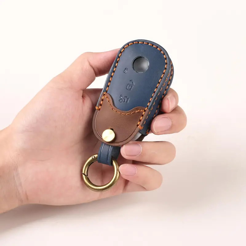 Keyzone Dual Leather Key Cover For Mercedes Benz S-Class G-Class E-Class 2022 Onwards 3 Button Smart Key (Kdl71) 2