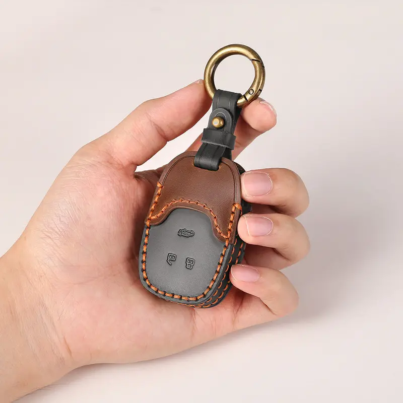 Keyzone Dual Leather Key Cover For Mg Gloster Smart Key (Kdl87) 1