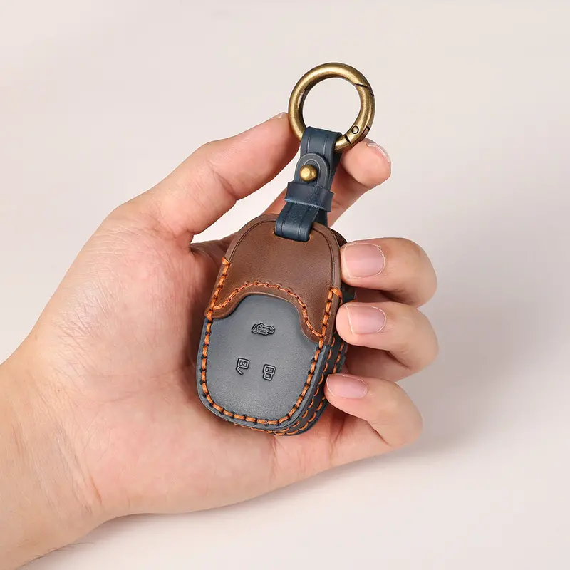 Keyzone Dual Leather Key Cover For Mg Gloster Smart Key (Kdl87) 2