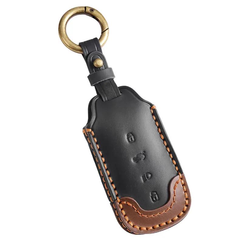 Keyzone Dual Leather Key Cover For Tata Sierra, Safari, Harrier, Curvv, Curvv Ev Smart Key (Kdl86) 1