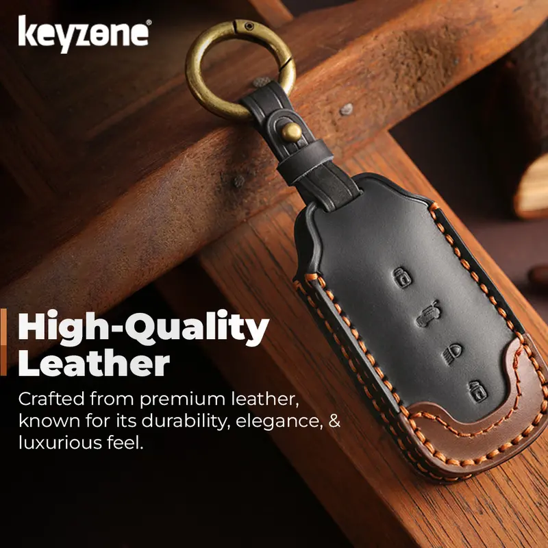 Keyzone Dual Leather Key Cover For Tata Sierra, Safari, Harrier, Curvv, Curvv Ev Smart Key (Kdl86) 2
