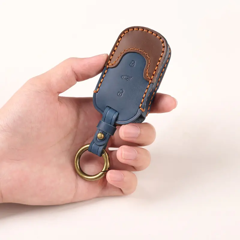 Keyzone Dual Leather Key Cover For Thar, Bolero, Scorpio, Xuv700, Xuv400, Xuv3x0, Xuv300, Tuv300, Marazzo 3 Button Flip Key (Push Button Start Models Only) (Kdl09) 2