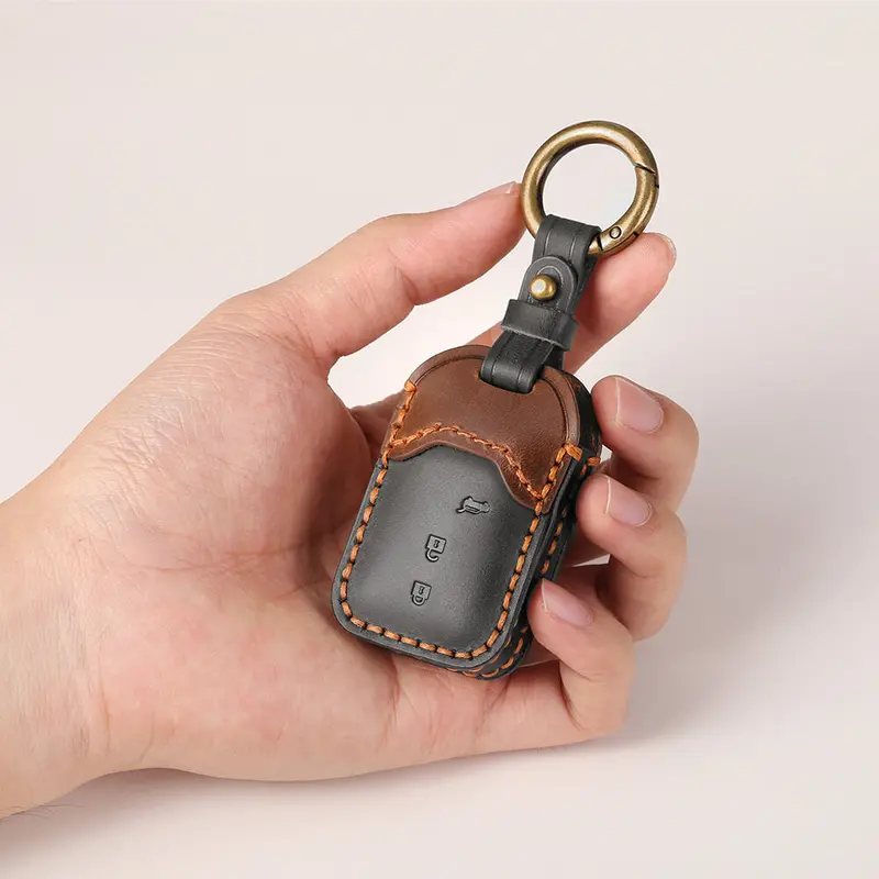 Keyzone Dual Leather Key Cover For Victoris, Dzire, Ertiga 3 Button Smart Key (Kdl06) 1