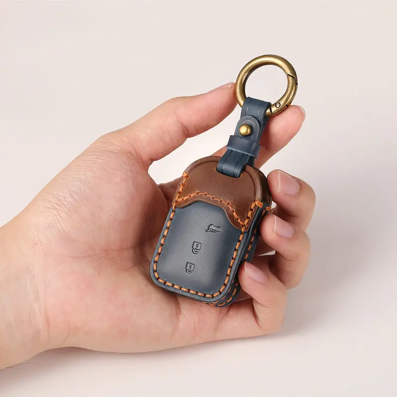 Keyzone Dual Leather Key Cover For Victoris, Dzire, Ertiga 3 Button Smart Key (Kdl06) 2
