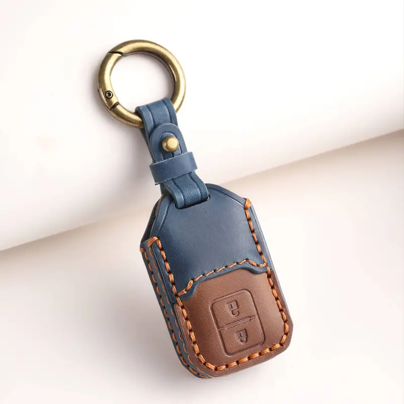 Keyzone Dual Leather Key Cover For Victoris, Swift, Dzire, Baleno, Ertiga, Grand Vitara, Brezza, Fronx, Jimny Xl6, Ignis, Glanza, Urban Cruiser Hyryder, Rumion 2 Button Smart Key (Kdl05) 2