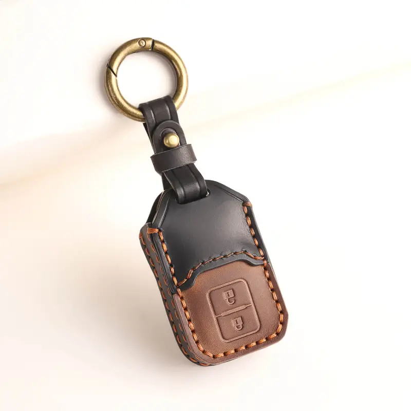 Keyzone Dual Leather Key Cover For Victoris, Swift, Dzire, Baleno, Ertiga, Grand Vitara, Brezza, Fronx, Jimny Xl6, Ignis, Glanza, Urban Cruiser Hyryder, Rumion 2 Button Smart Key (Kdl05) 2