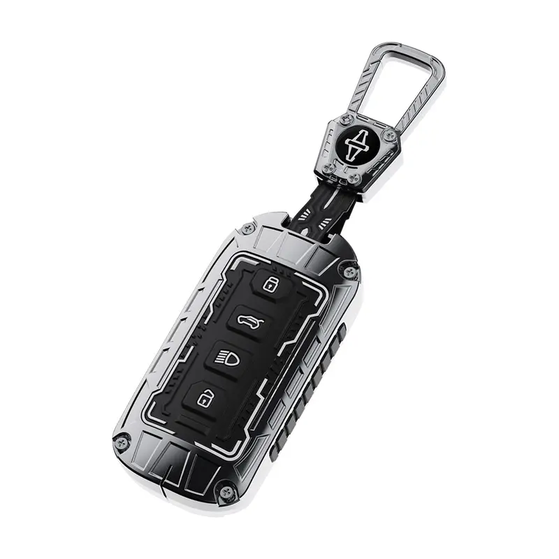 Keyzone Iron Core Series Key Cover Compatible For Compatible For Tata Harrier, Safari, Sierra, Curvv, Curvv Ev 4 Button Smart Key (Ic86) 1
